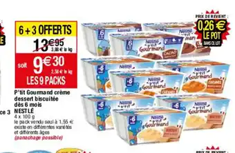 Migros P'tit Gourmand Creme Dessert Biscuitee Des 6 Mois Nestle offre