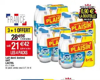 Migros Lait demi écrémé UHT Lactel offre