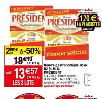 Migros Beurre Gastronomique Doux 82% M.G President offre