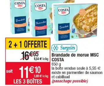 Cora x Carrefour Brandade De Morue MSG Costa offre