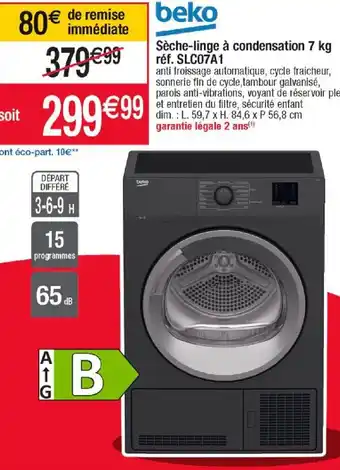Séche-Linge A Condensation 7 kg Réf. SLC07A1