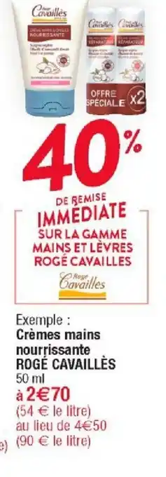 Crémes Mains Nourrissante Rogé Cavaillés