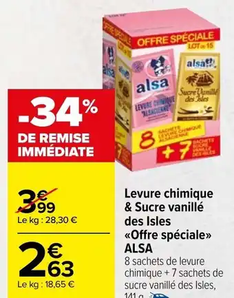 Carrefour Market Levure Chimique & Surce Vanille Des Les Offre Spéciale Alsa offre