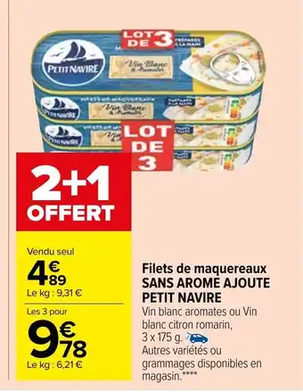 Carrefour Market Filetes De Maquereaux Sans Arome Ajoute Petit Navire offre