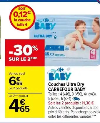 Carrefour Market Couches Ultra Dry Carrefour Baby offre