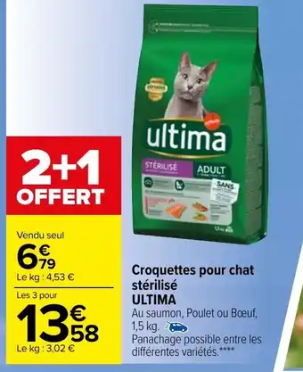 Carrefour Market Croquettes pour Chat Stérilisé Ultima offre