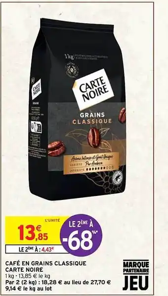 Intermarché Contact Café en grains classique carte noire offre