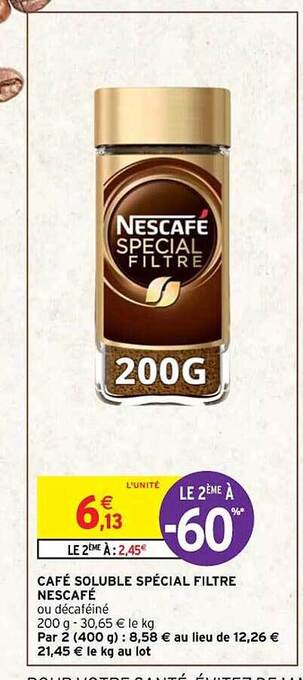 Intermarché Contact Café soluble spécial filtre nescafé offre