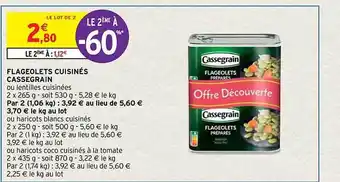 Intermarché Contact Flageolets cuisinés cassegrain offre
