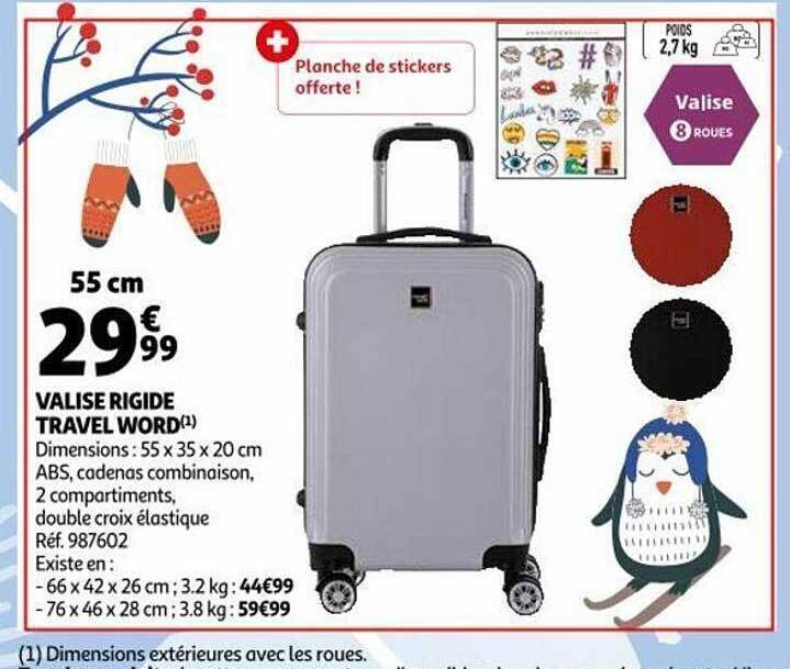 Promo Valise rigide travel word chez Auchan