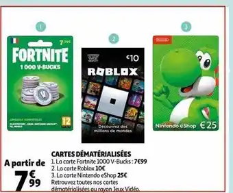 Auchan Cartes dématérialisées offre
