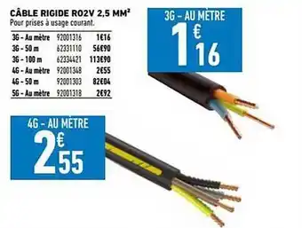 Brico Cash Câble rigide r02v 2,5 mm² offre