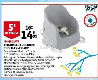 Auchan Rehausseur de chaise tudi thermobaby offre