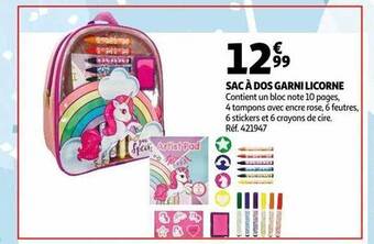 Auchan Sac à dos garni licorne offre