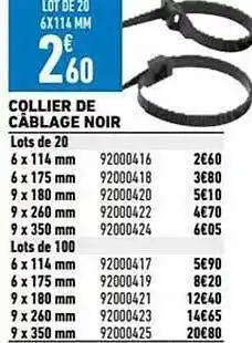 Brico Cash Collier de câblage noir offre