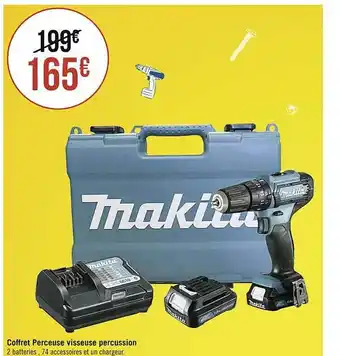Casino Supermarchés Coffret perceuse visseuse percussion makita offre
