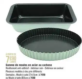 Casino Supermarchés Gamme de moules en acier au carbone offre