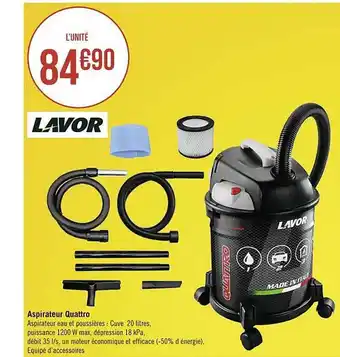 Casino Supermarchés Aspirateur quattro lavor offre
