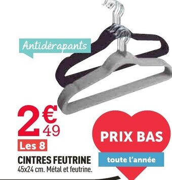 Centrakor Cintres Feutrine offre