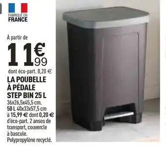 Centrakor La Poubelle À Pédale Step Bin 25 L offre
