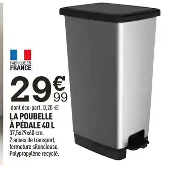 Centrakor La Poubelle A Pédale 40 L offre