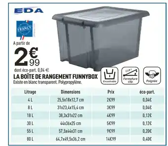 Centrakor La Boîte De Rangement Funnybox offre