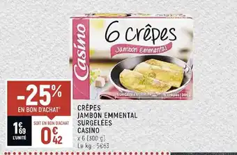 Vival Crepes Jambon Emmental surgelées Casino offre