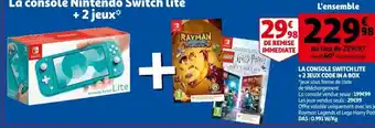 Auchan La Console Switch Lite +2 Jeux Code In A Box offre