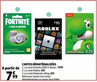 Auchan Cartes Dématérialisées offre