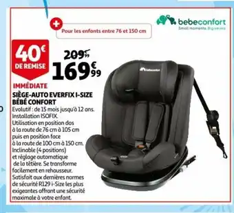 Auchan Siege-Auto Everfix I-Size Bebe Confort offre