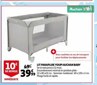 Auchan Lit Parapluie Youpi Auchan Baby offre