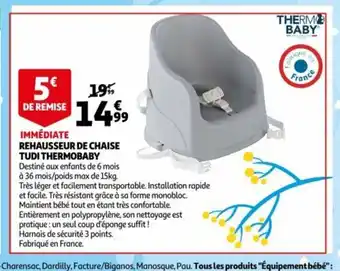 Auchan Rehausseur De Chaise Tudi Thermobaby offre