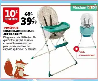Auchan Chaise Haute Nomade Auchan Baby offre