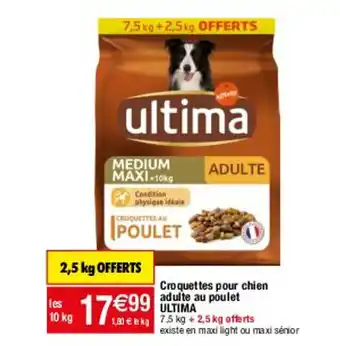 Migros Croquettes Pour Chien Adulte Au Poulet Ultima offre
