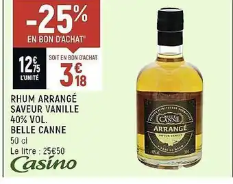 Spar Rhum arrangé saveur vanille 40% vol. belle canne offre