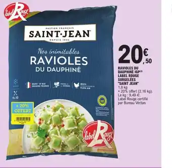 E.Leclerc Ravioles du Dauphine IGP Label Rouge Surgelees Saint Jean offre