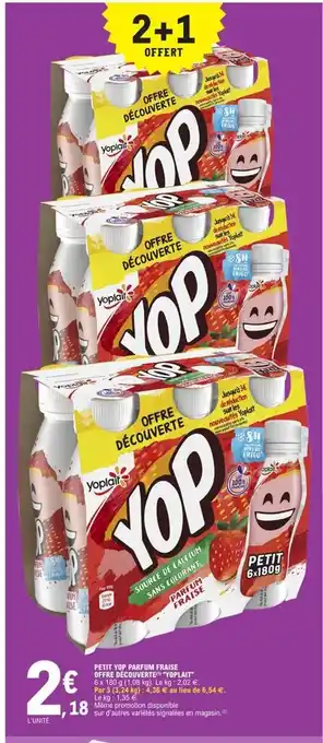 E.Leclerc Petit Yop Parfum Fraise Offre Decouverte Yoplait offre