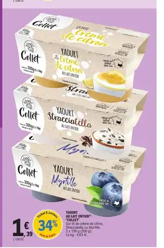 E.Leclerc Yaourt Au Lait Entier Collet offre