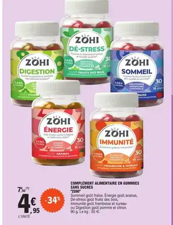 E.Leclerc Complement Alimentaire En Gummies sans Sucres Zohi offre