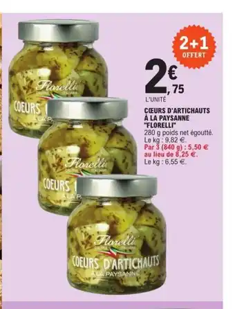 E.Leclerc Coeurs d'Artichauts a La Paysanne Florelli offre