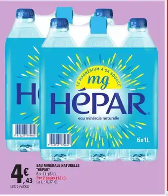 E.Leclerc Eau Minerale Naturelle Hepar offre