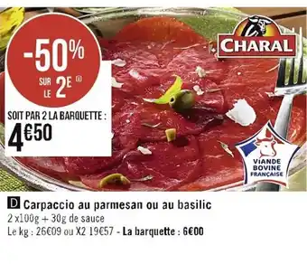 Casino Supermarchés Carpaccio Au Parmesan Ou au Basilic offre