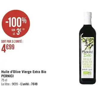 Casino Supermarchés Huile d'Olive Vierge Extra Bio Pernici offre