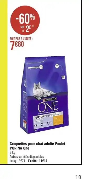 Croquettes Pour Chat Adulte Poulet Purina one