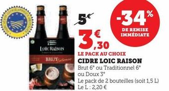 Super U Cidre loic raison offre