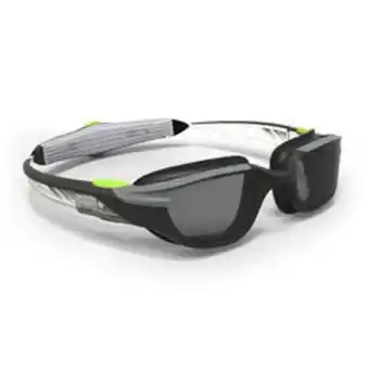 Decathlon Lunettes de natation - turn taille l - verres fumés - noir / gris / jaune offre