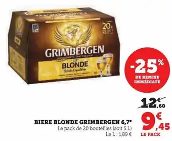 Super U Bière blonde grimbergen 6.7° offre