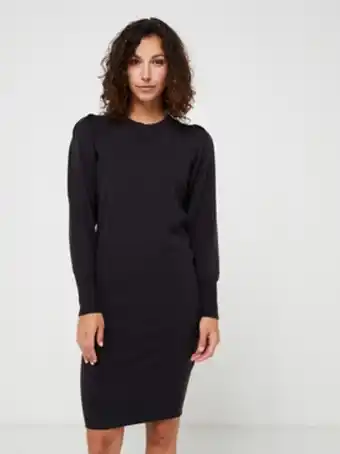 Robe en tricot fine jauge uni - noir