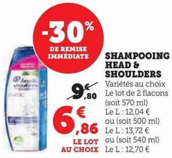 Super U Shampooing head& shoulders offre