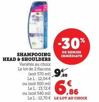 Super U Shampoing head & shoulders offre